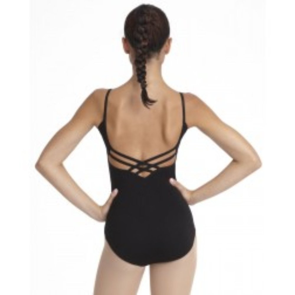Black Multistrap Cotton Capezio Leotard